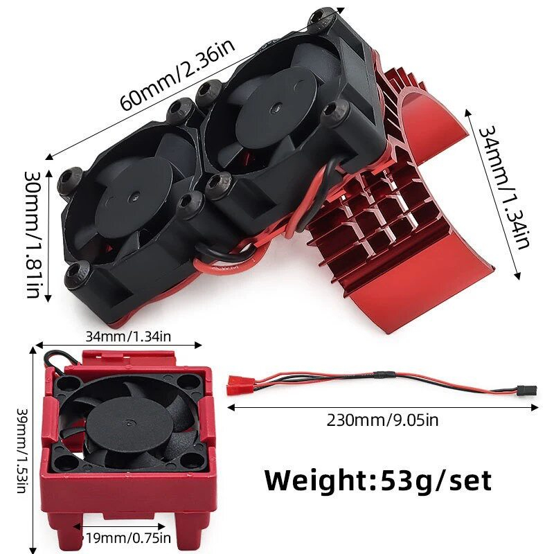 Hobby Zone Rc - Zestaw podwójnych wentylatorów chłodzących, szybkoobrotowy radiator